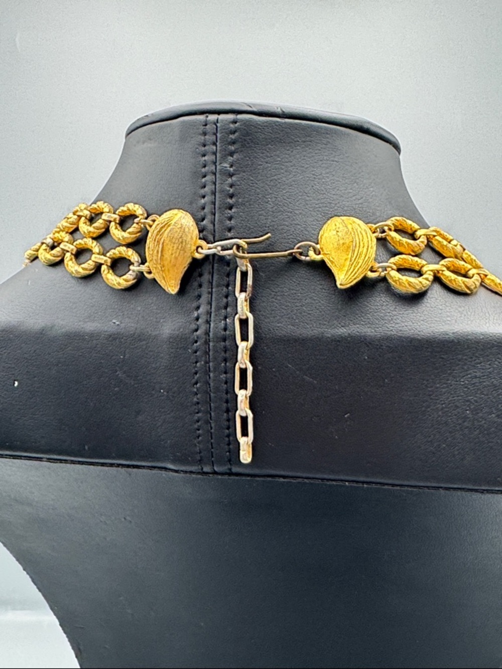 Gold Tone 2-Row Link Necklace - Picture 3 of 8